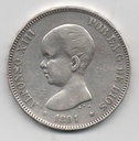 ALFONSO XIII DEL AÑO 1891 *91 DE 5 PESETAS