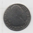ESPAÑA CARLOS IV DEL AÑO 1801 DE 2 REALES