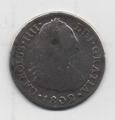 ESPAÑA CARLOS IV DEL AÑO 1802 DE 2 REALES