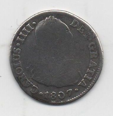 ESPAÑA CARLOS IV DEL AÑO 1807 DE 2 REALES