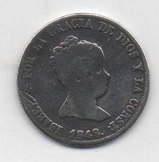 ESPAÑA ISABEL II DEL AÑO 1848 DE 4 REALES