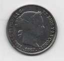 ESPAÑA ISABEL II DEL AÑO 1867 DE 40 CENTIMOS DE ESCUDO
