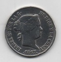 ESPAÑA ISABEL II DEL AÑO 1867 DE 1 ESCUDO