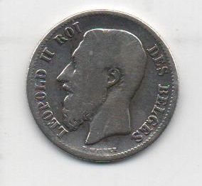 BELGICA DEL AÑO 1898 DE 50 CENTIMOS