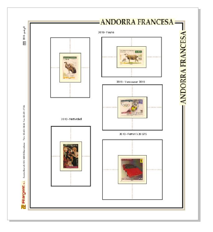 ANDORRA FRANCESA HOJAS PARA SELLOS