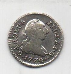 ESPAÑA CARLOS III DEL AÑO 1774 DE 1/2 REAL