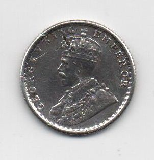 INDIA DEL AÑO 1919 DE 1/4 RUPIA