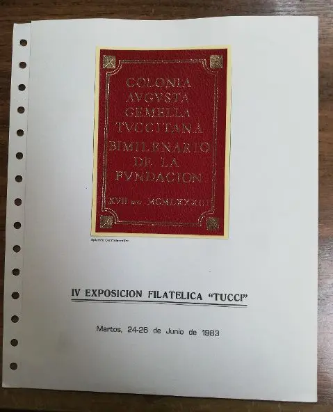 IV EXPOSICION FILATELICA TUCCI DEL AÑO 1983