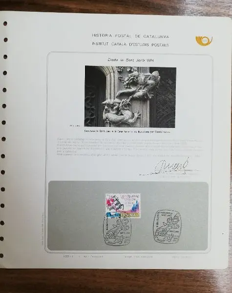 INSTITUTO CATALAN DE ESTUDIOS POSTALES SANT JORDI DEL AÑO 1984