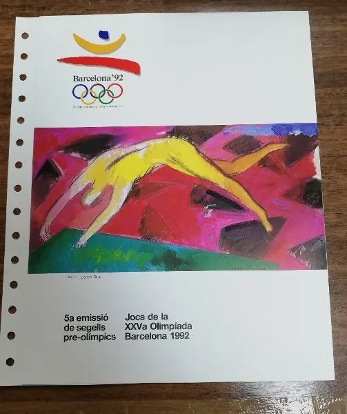 Nº 5 DOCUMENTO FILATELICO 5ª EMISION PRE-OLIMPICOS DEL AÑO 1990