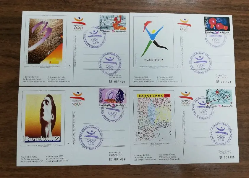 2ª EMISION TARJETAS POSTALES PRE-OLIMPICAS DEL AÑO 1989