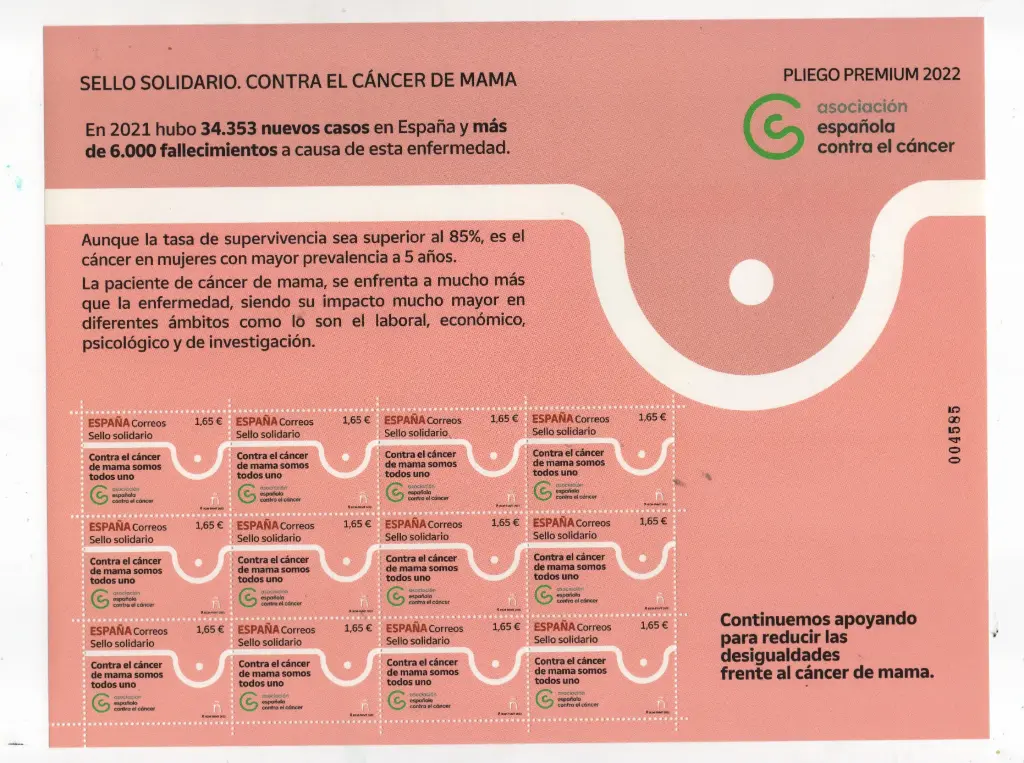 2022 Nº129 SELLO SOLIDARIO CONTRA EL CANCER DE MAMA