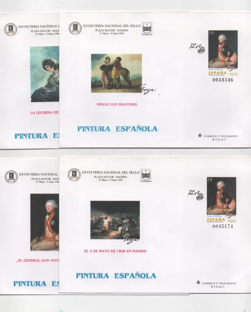 1996 Nº35 FERIA NACIONAL DEL SELLO (4 SOBRES)