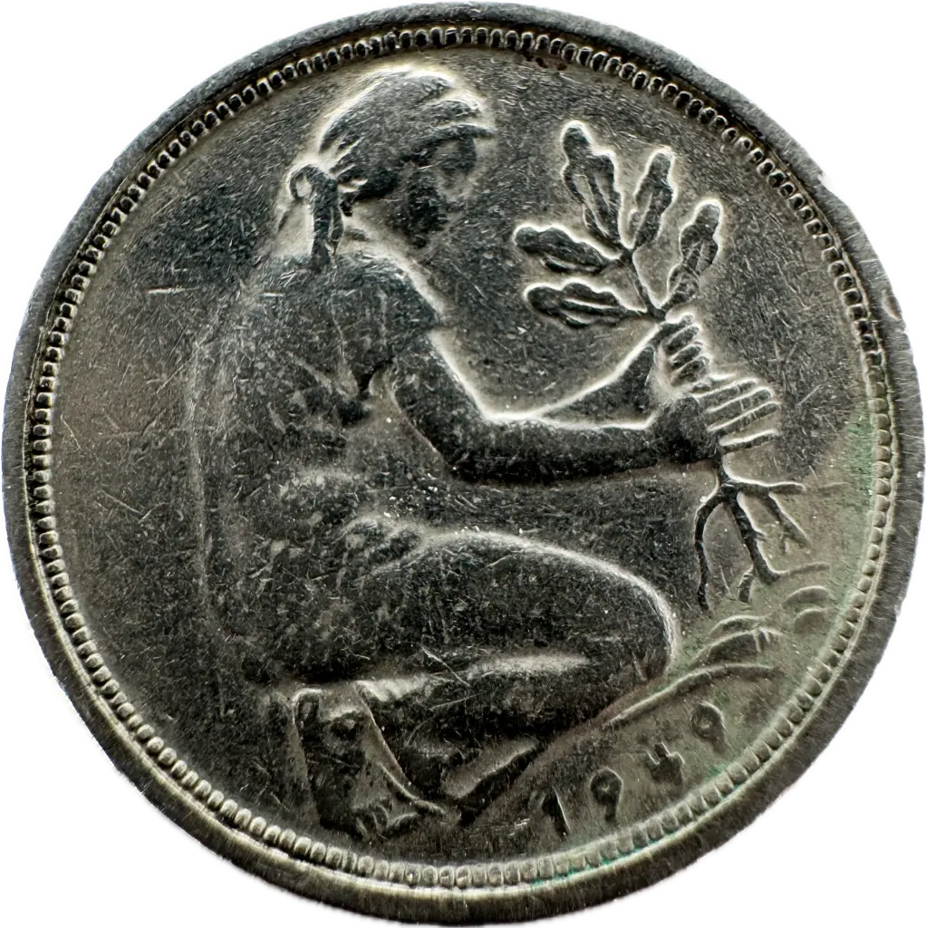 ALEMANIA DEL AÑO 1949 DE 50 PFENNIG