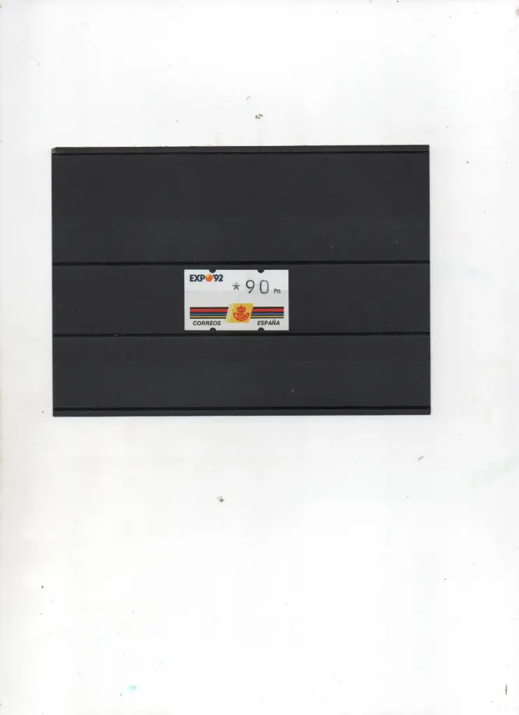 ETIQUETA EXPO'92 1 VALOR 3 DIGITOS CON NUMERO AÑO 1992