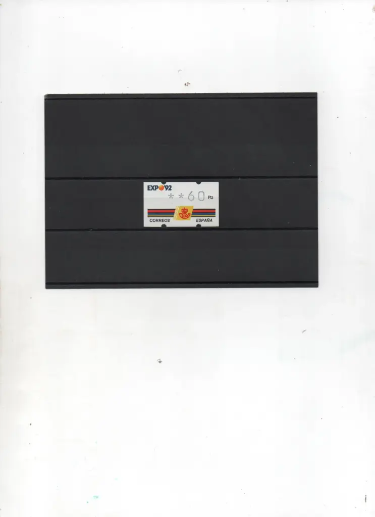 ETIQUETA EXPO'92 1 VALOR 4 DIGITOS CON NUMERO AÑO 1992