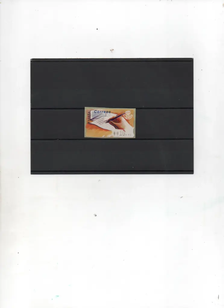 ETIQUETA MANO ESCRIBIENDO CARTA 1 VALOR AÑO 1995