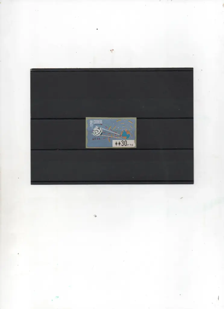 ETIQUETA COMUNICACIONES ESPACIALES 1 VALOR COLOR CLARO AÑO 1996
