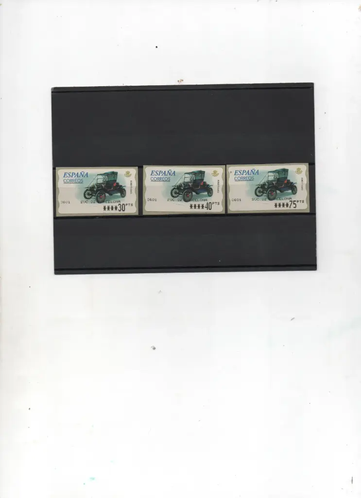 ETIQUETAS COCHES DE EPOCA FORT 3 VALORES AÑO 2001