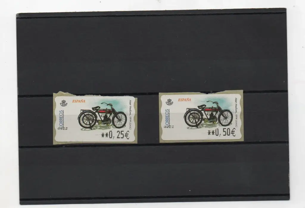 ETIQUETAS MOTOCICLETAS CLASICAS NEW HUDSON 2 VALORES AÑO 2002