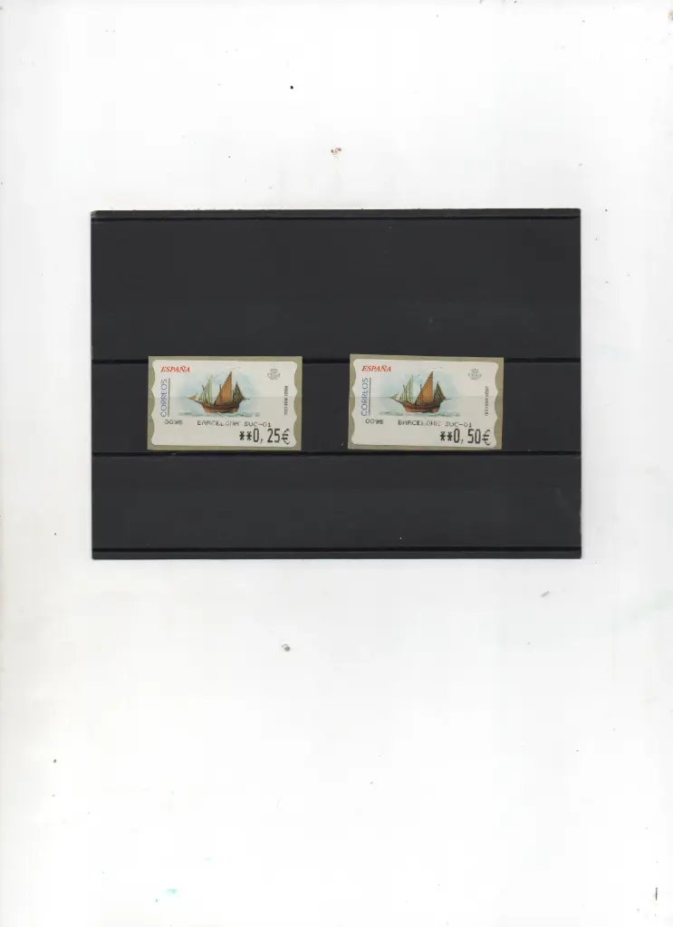 ETIQUETAS BARCOS DE EPOCA JABEQUE 2 VALORES AÑO 2002