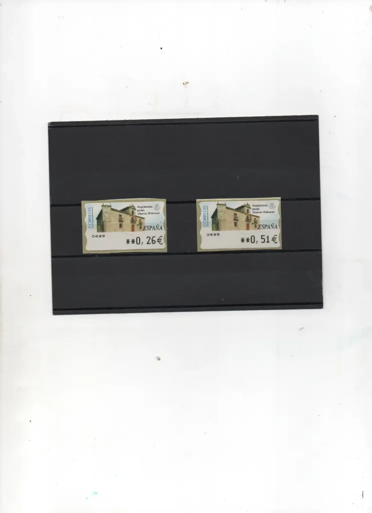ETIQUETAS ARQUITECTURA POSTAL OSONO 2 VALORES AÑO 2002