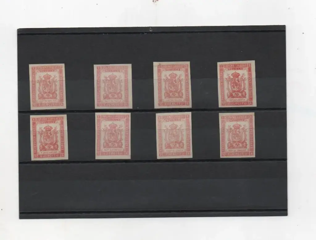 ESPAÑA DEL AÑO 1894 3ª SERIE REGIMIENTO DE CABALLERIA E INFANTERIA Nº 20S/27S SIN DENTAR