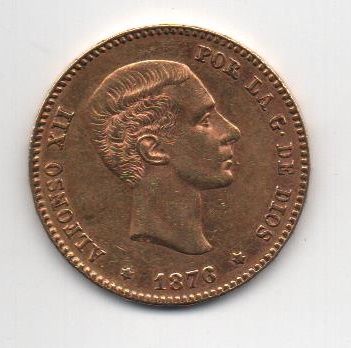 ESPAÑA ALFONSO XII DEL AÑO 1876*76 DE 25 PESETAS