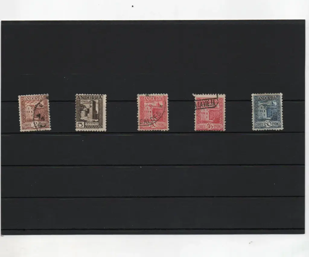 ANDORRA ESPAÑOLA AÑO 1935-43 Nº28,29,36,38,40 SUELTOS USADOS