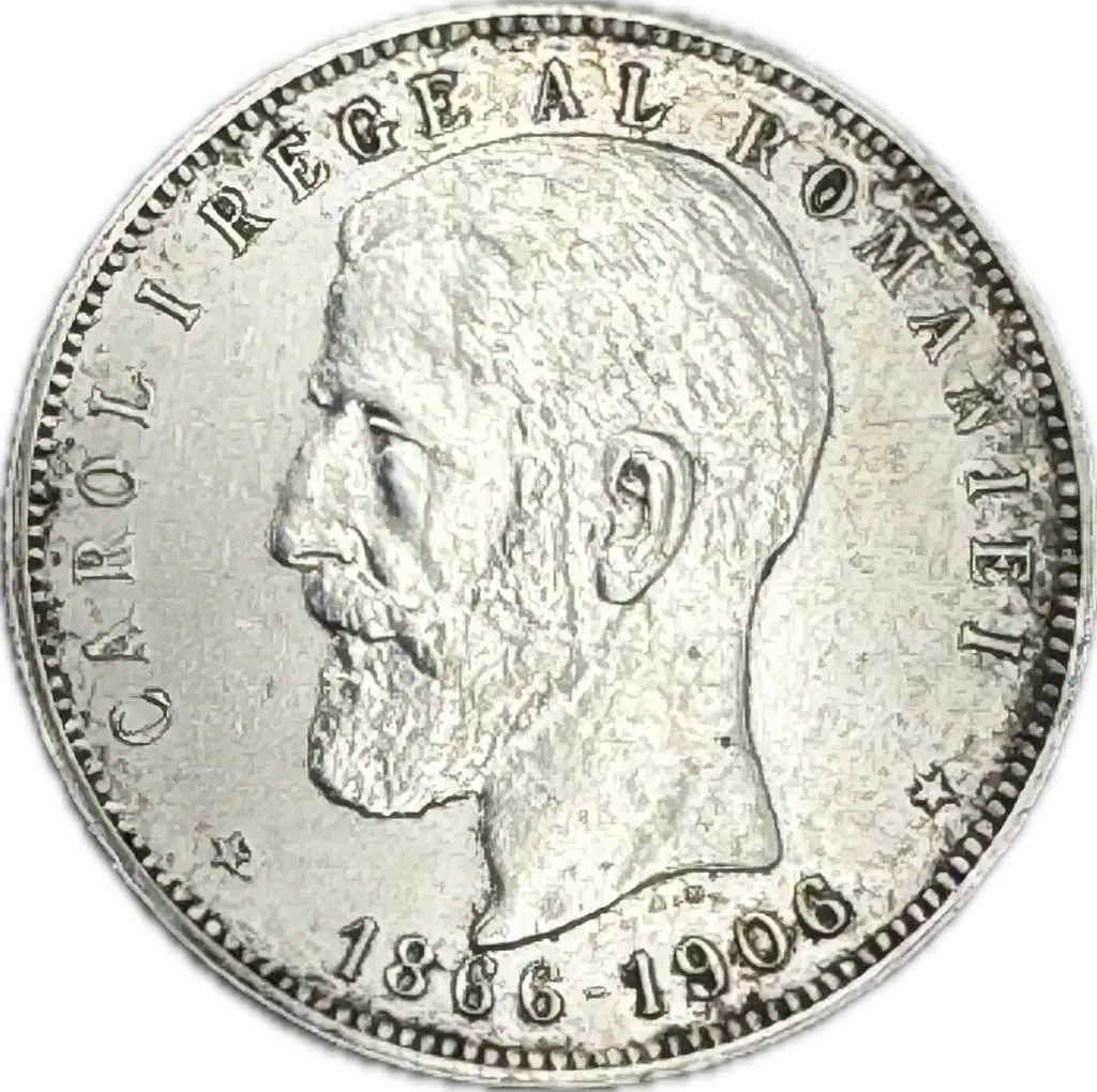 RUMANIA CAROL I DEL AÑO 1906 DE 5 LEI