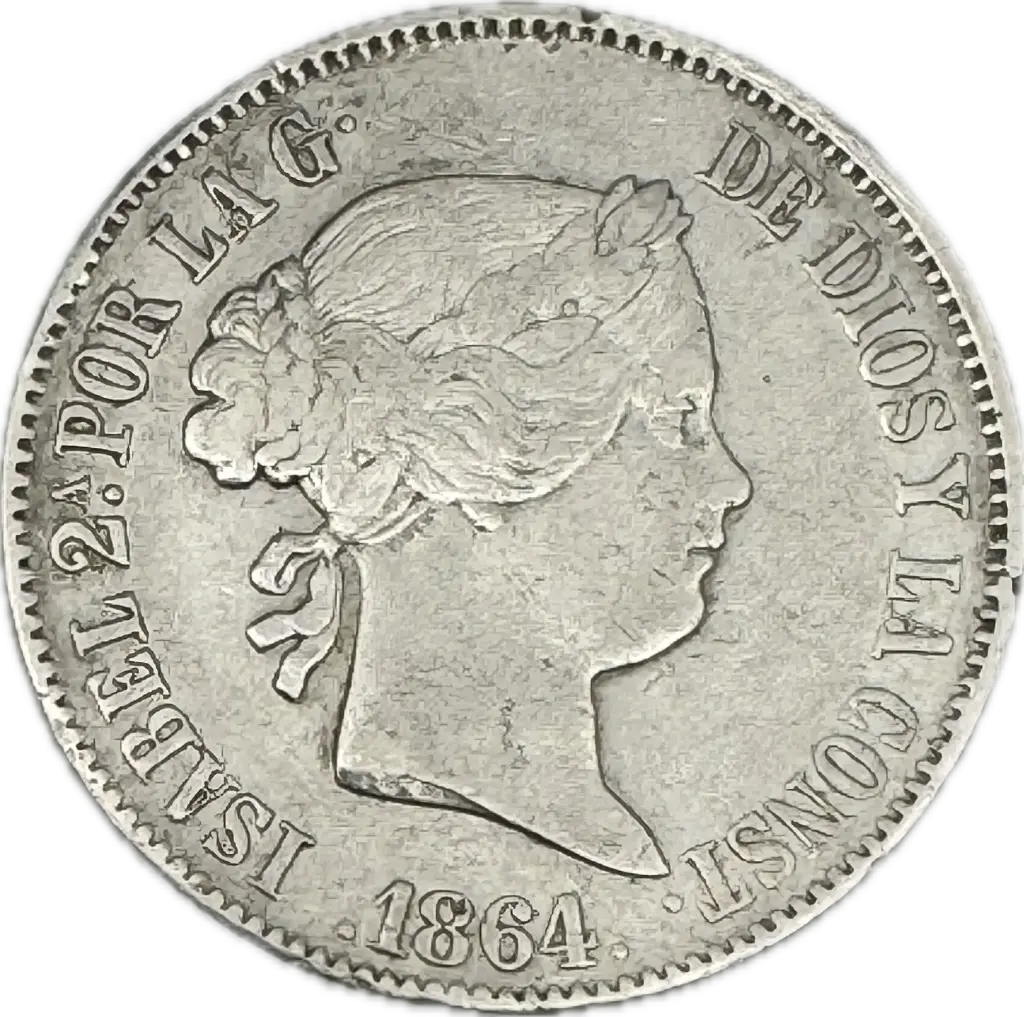 ESPAÑA ISABEL II DEL AÑO 1864 DE 10 REALES