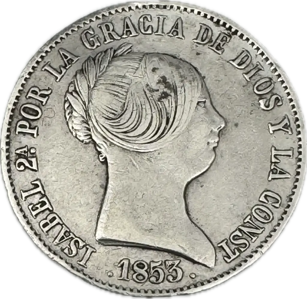 ESPAÑA ISABEL II DEL AÑO 1853 DE 10 REALES
