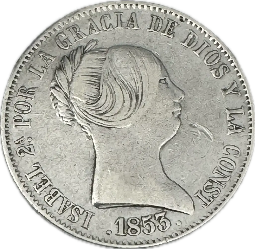 ESPAÑA ISABEL II DEL AÑO 1853 DE 10 REALES