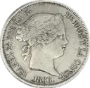 ESPAÑA ISABEL II DEL AÑO 1866 DE 40 CENTIMOS DE ESCUDO