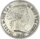 ESPAÑA ISABEL II DEL AÑO 1866 DE 40 CENTIMOS DE ESCUDO