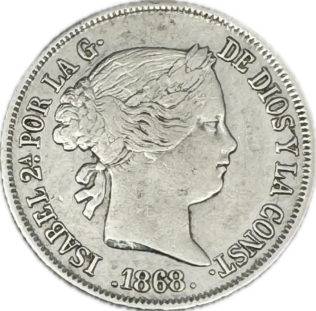 ESPAÑA ISABEL II DEL AÑO 1868*68 DE 40 CENTIMOS DE ESCUDO