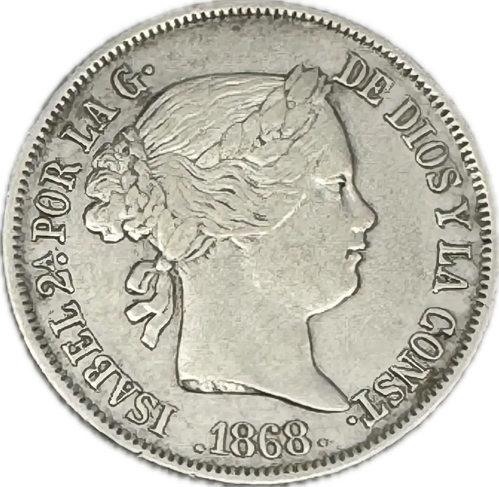ESPAÑA ISABEL II DEL AÑO 1868-18*68 DE 40 CENTIMOS DE ESCUDO