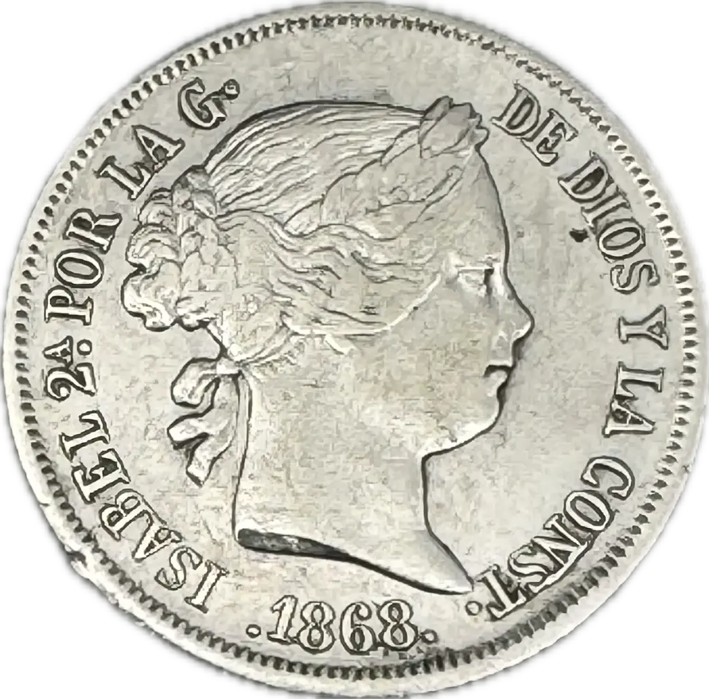 ESPAÑA ISABEL II DEL AÑO 1868-18*68 DE 40 CENTIMOS DE ESCUDO