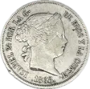 ESPAÑA ISABEL II DEL AÑO 1868-18*68 DE 40 CENTIMOS DE ESCUDO