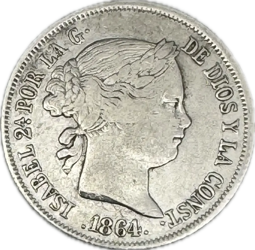 ESPAÑA ISABEL II DEL AÑO 1864 DE 4 REALES