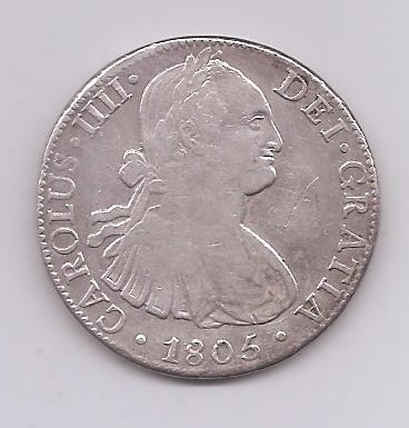 ESPAÑA CARLOS IV DEL AÑO 1805 DE 8 REALES