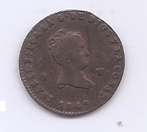 ESPAÑA ISABEL II DEL AÑO 1849 2 MARAVEDIES