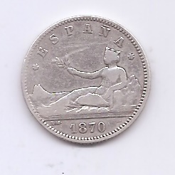 PROVISIONAL G. FROM THE YEAR 1870 *70 OF 1 PESETA