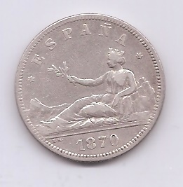 G. PROVISIONAL DEL AÑO 1870 *73 DE 2 PESETAS