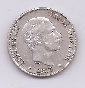 ALFONSO XII DEL AÑO 1885 DE 50 CENTIMOS