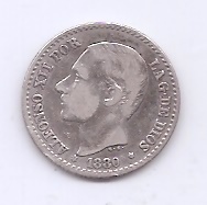 SPAIN ALFONSO XII 1880 *0 50 CENTIMOS