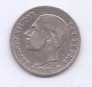 SPAIN ALFONSO XII 1881 *1 50 CENTIMOS