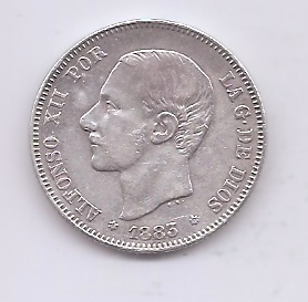 ALFONSO XII FROM THE YEAR 1883 *83 OF 2 PESETAS