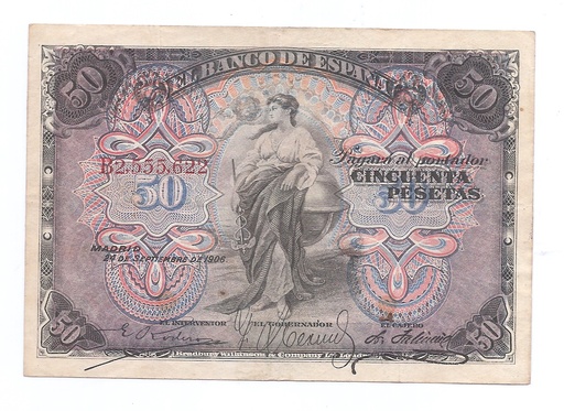 ALFONSO XIII DEL AÑO 1906 DE 50 PESETAS