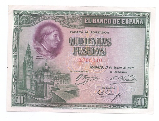 ALFONSO XIII II REPUBLICA 1928 DE 500 PTS